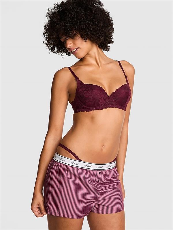Pink Tencel Boxy Pijama Sortu ön görünüm