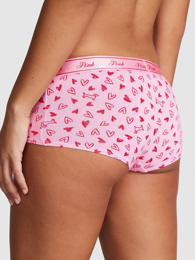 Pink Logolu Pamuklu Boyshort Kulot arka görünüm