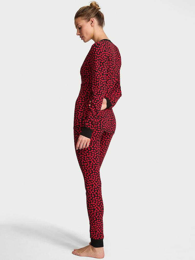 Henley Termal Uzun Pijama Takimi arka görünümü