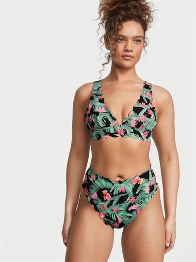 Scallop Yüksek Bel Cheeky Bikini Alti