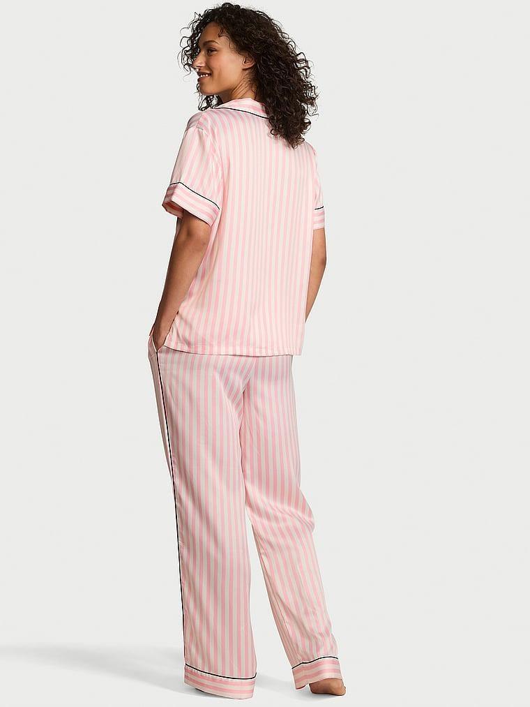 Saten Kısa Kollu Pijama Takimi arka görünümü