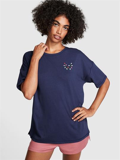 Pink Pamuk Oversize Pijama Tisort