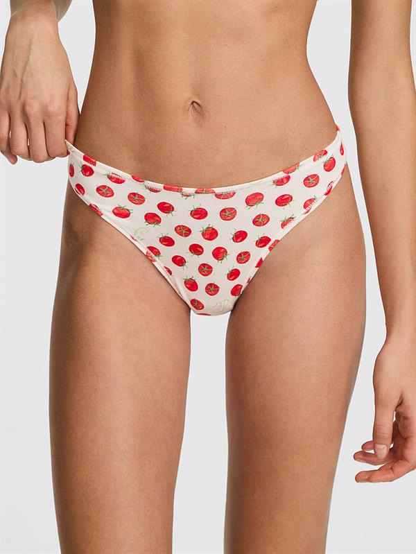 Pink Pamuklu Derin Bacak Kesim Tanga