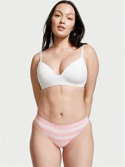 Seamless 2 Renkli Seffaf Seritli Tanga Kulot
