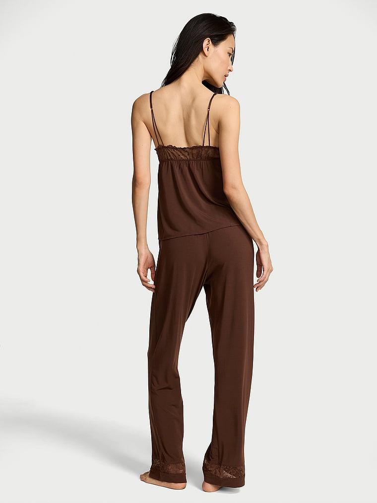 Sosoft Modal Dantelli Askili Bluz Ve Pijama Alti arka görünüm