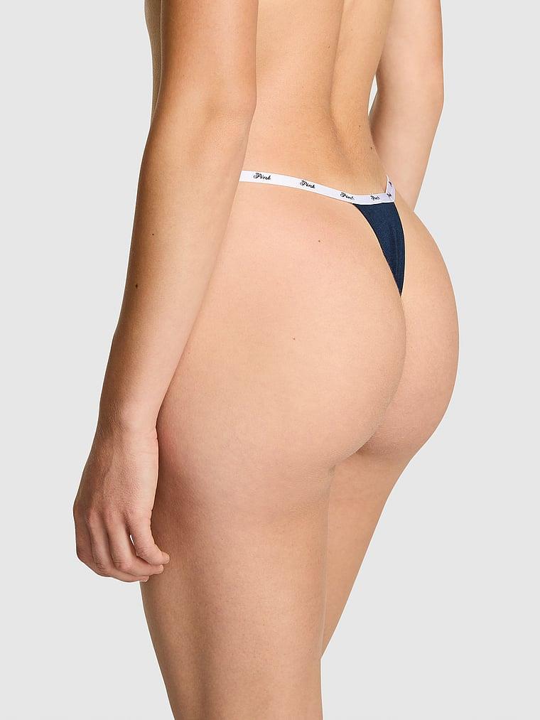 Pink Logo Detayli Pamuklu Scoop Tanga arka görünümü