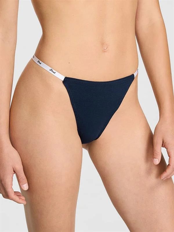 Pink Logo Detayli Pamuklu Scoop Tanga