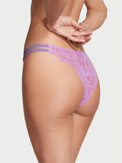 Işıltılı Cift Askili Dantelli Brazilian Kulot ön görünüm