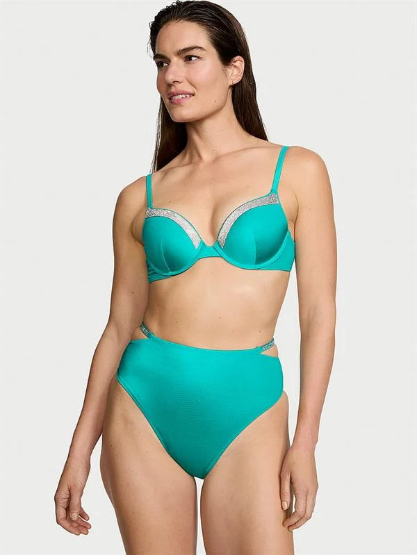 Işıltılı Askili Yüksek Bel Cheeky Bikini Alti