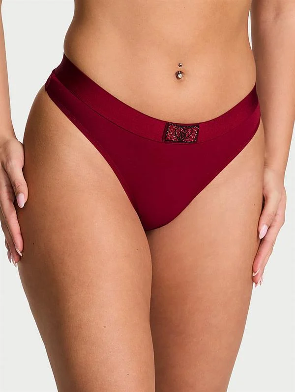 Işıltılı Logo Detayli Tanga ön görünüm