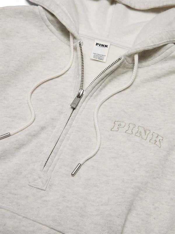 Pink Ivy Yarim Fermuarli Kapusonlu Sweatshirt ön görünüm