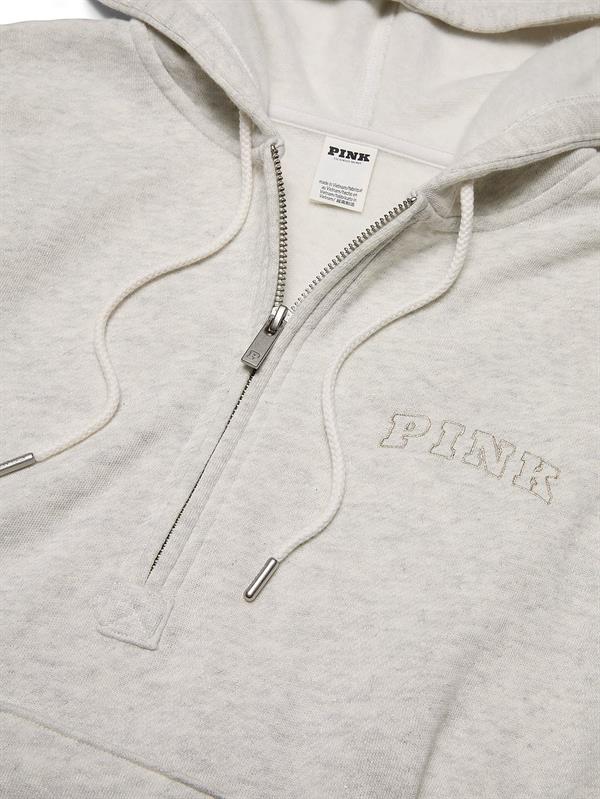 Pink Ivy Yarim Fermuarli Kapusonlu Sweatshirt