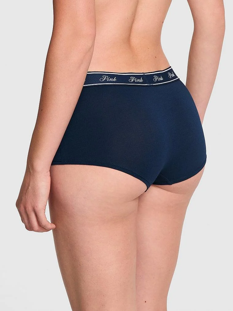 Pink Logolu Pamuklu Boyshort Kulot arka görünüm