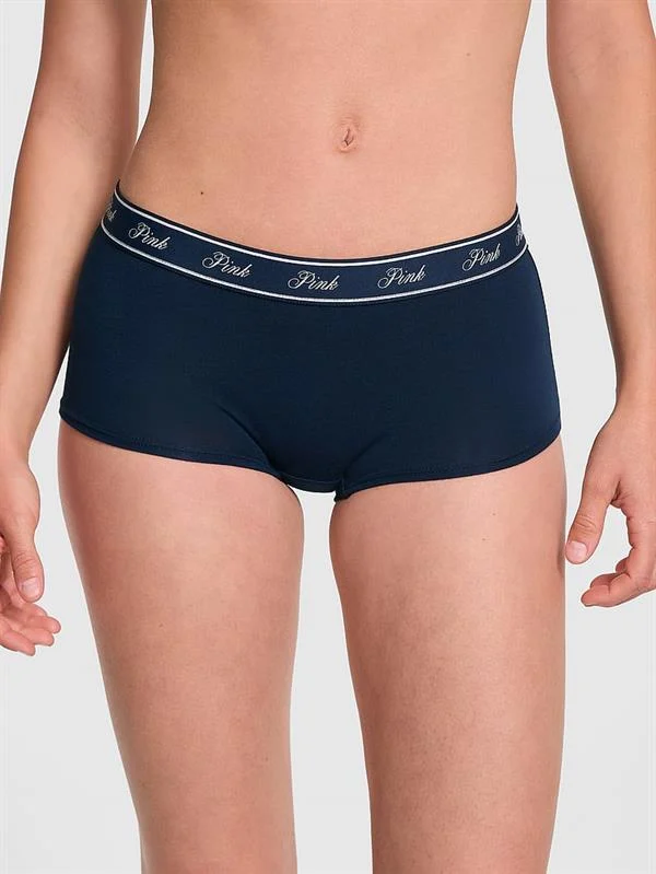 Pink Logolu Pamuklu Boyshort Kulot ön görünüm