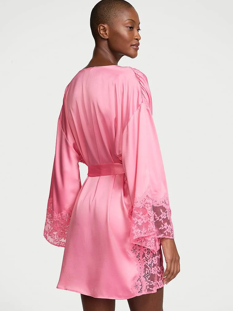 Victorias Secret Dream Dantelli Saten Sabahlık arka görünüm