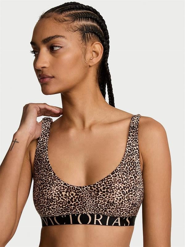 Pamuklu Logo Detayli Dekolteli Bralet ön görünüm
