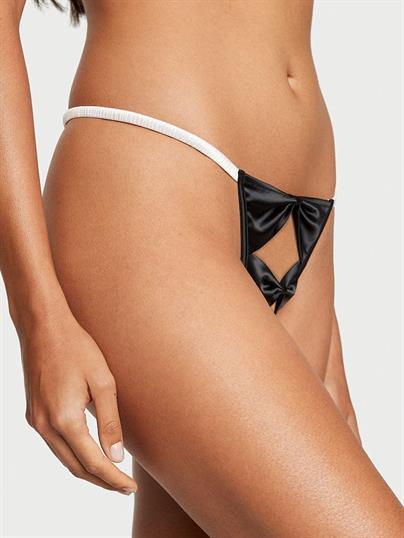 Saten Fiyonklu V String Kulot