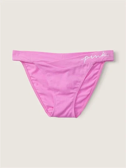 Pink Pamuk Capraz Detayli Bikini Kulot ön görünüm