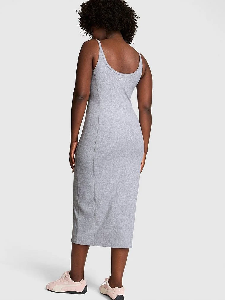 Pink All Day Halter Yaka Midi Elbise arka görünüm