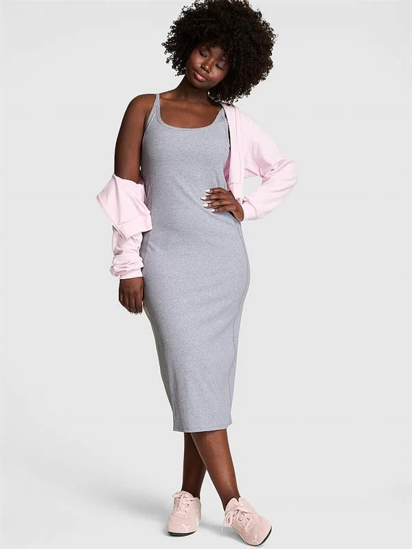 Pink All Day Halter Yaka Midi Elbise ön görünüm