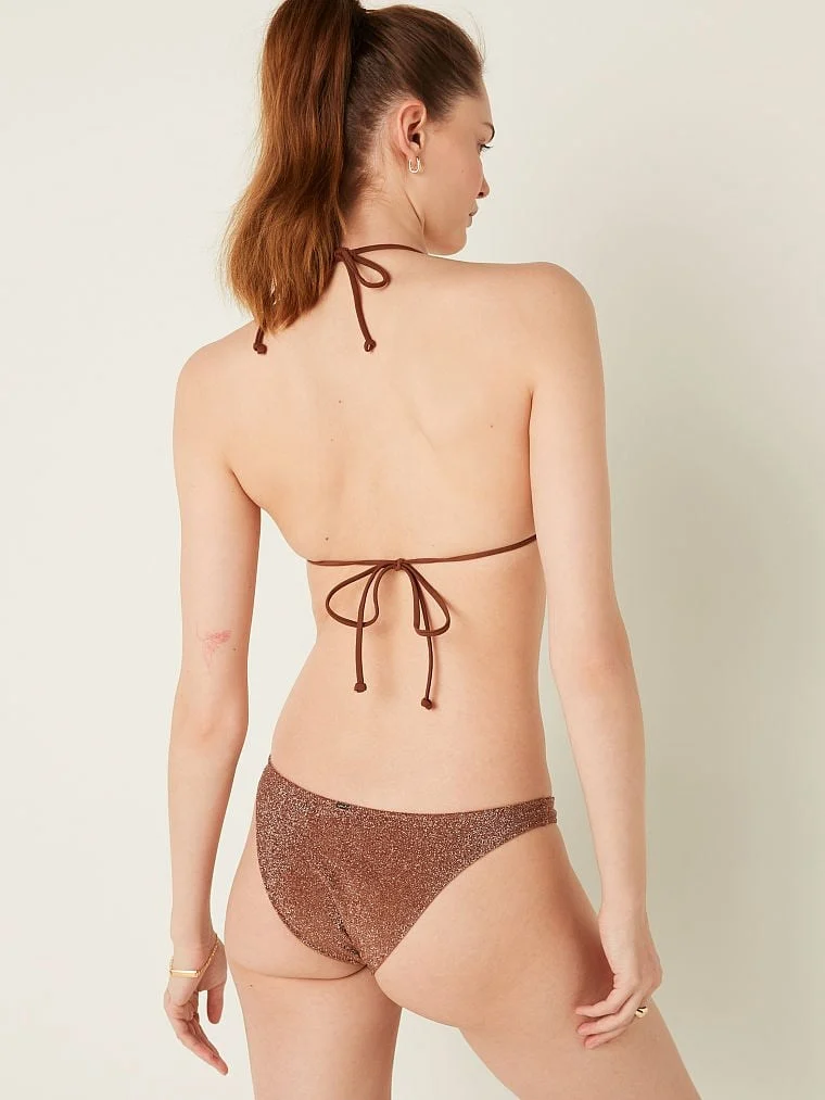 Victorias S Secret Pink Işıltılı Ucgen Bikini Ustu arka görünüm