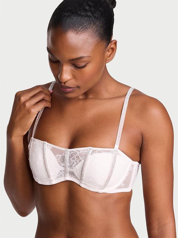 Dantelli Gradyan Işıltılı Bandeau Sütyen ön görünüm