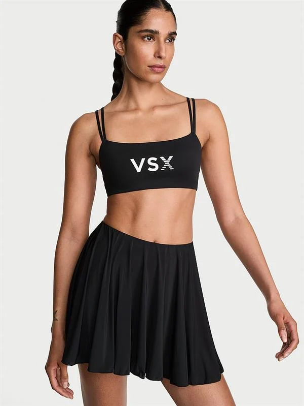 Vsx Elevate Işıltılı Sort Etek ön görünüm