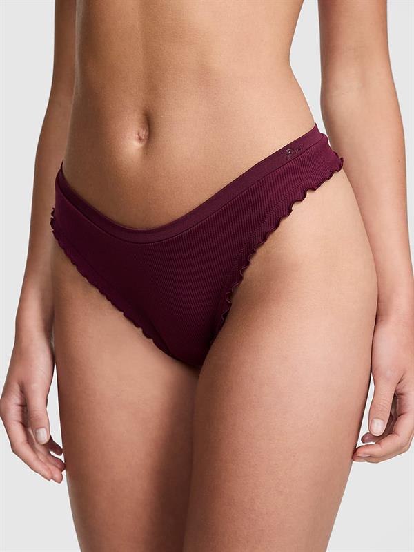 Pink Seamless Derin Bacak Kesim Tanga
