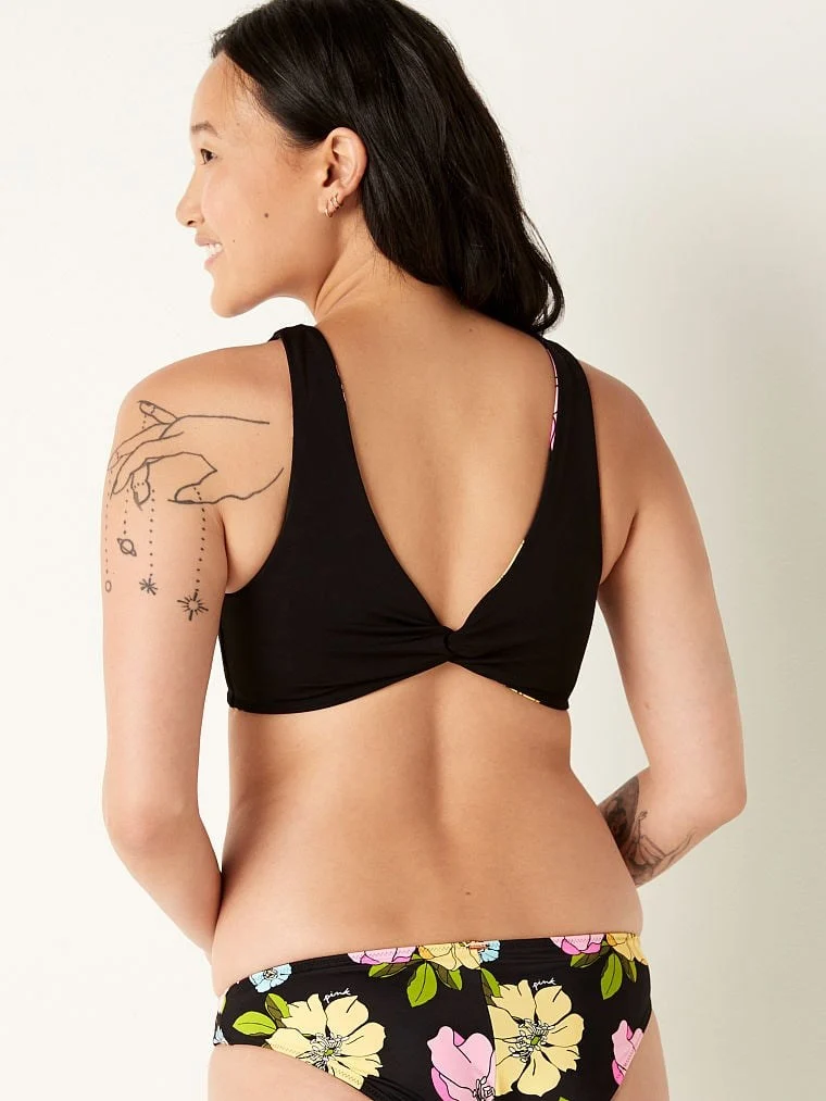 Pink 4 Yonlu Cift Tarafli Plunge Bikini Ustu arka görünümü