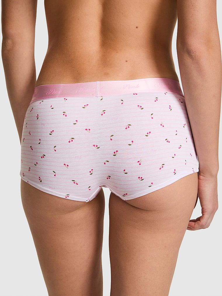Pink Logolu Pamuklu Boyshort Kulot arka görünüm