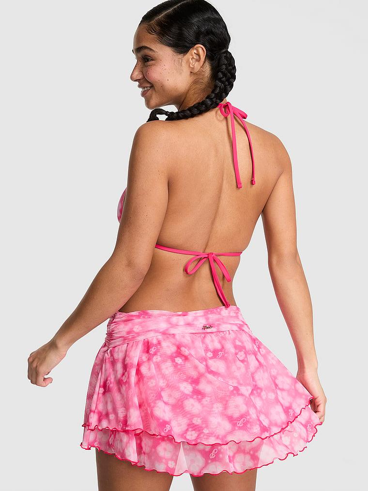 Pink Fırfırlı Mini Etek arka görünüm