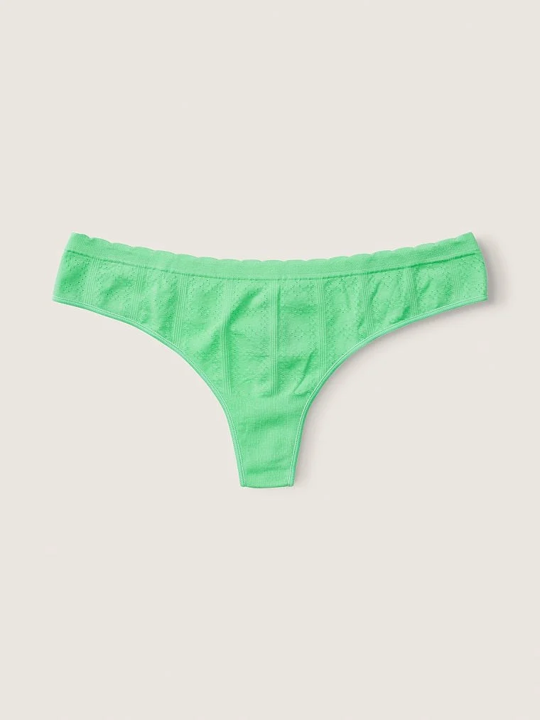 Pink Dikissiz Pointelle Dokulu Tanga Kulot arka görünüm