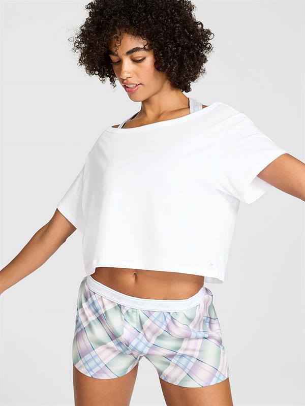 Pink Bol Kesim Crop Tisort