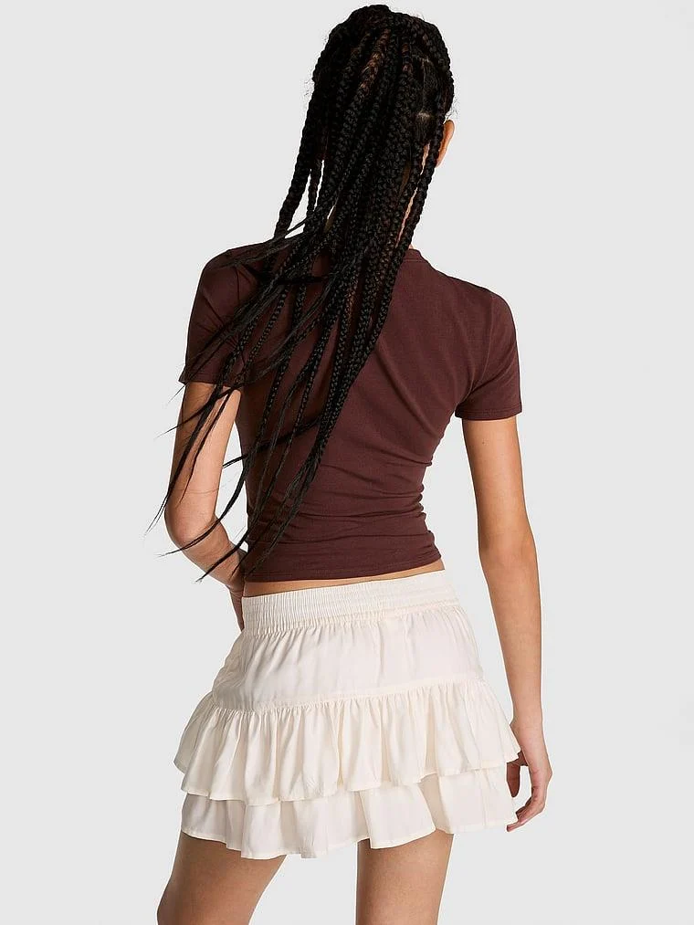 Pink Summer Fling Saten Fırfırlı Etek arka görünüm
