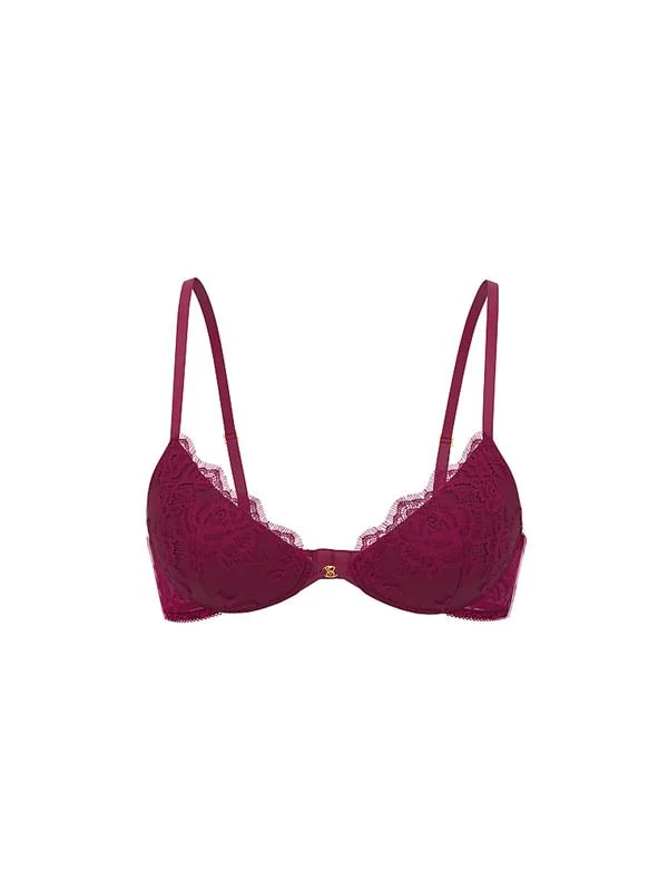Gul Dantelli Push Up Sütyen