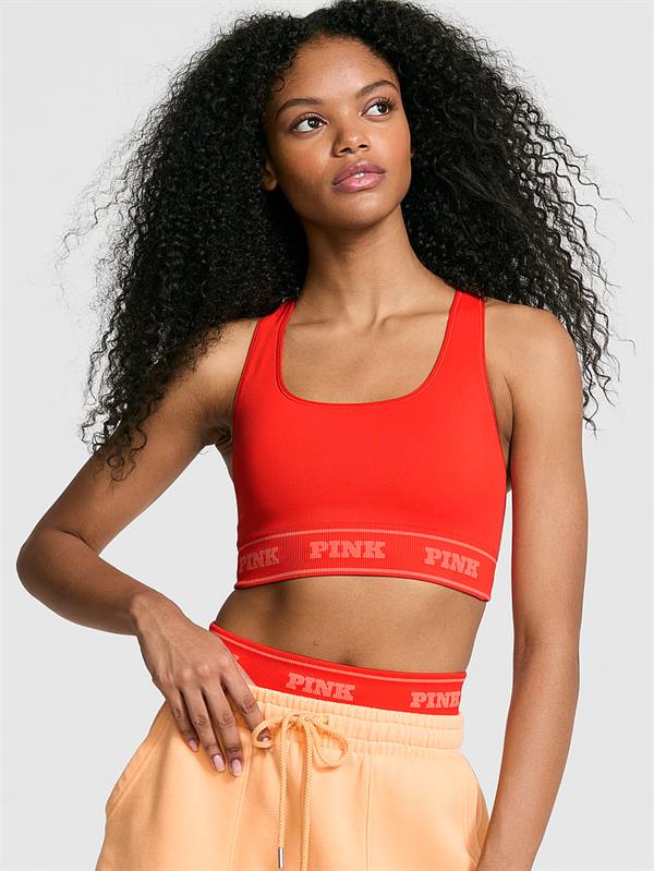 Pink Seamless Cift Yonlu Sporcu Sütyeni