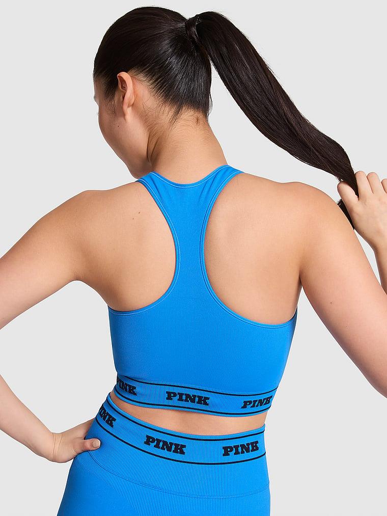 Pink Seamless Cift Yonlu Sporcu Sütyeni arka görünümü
