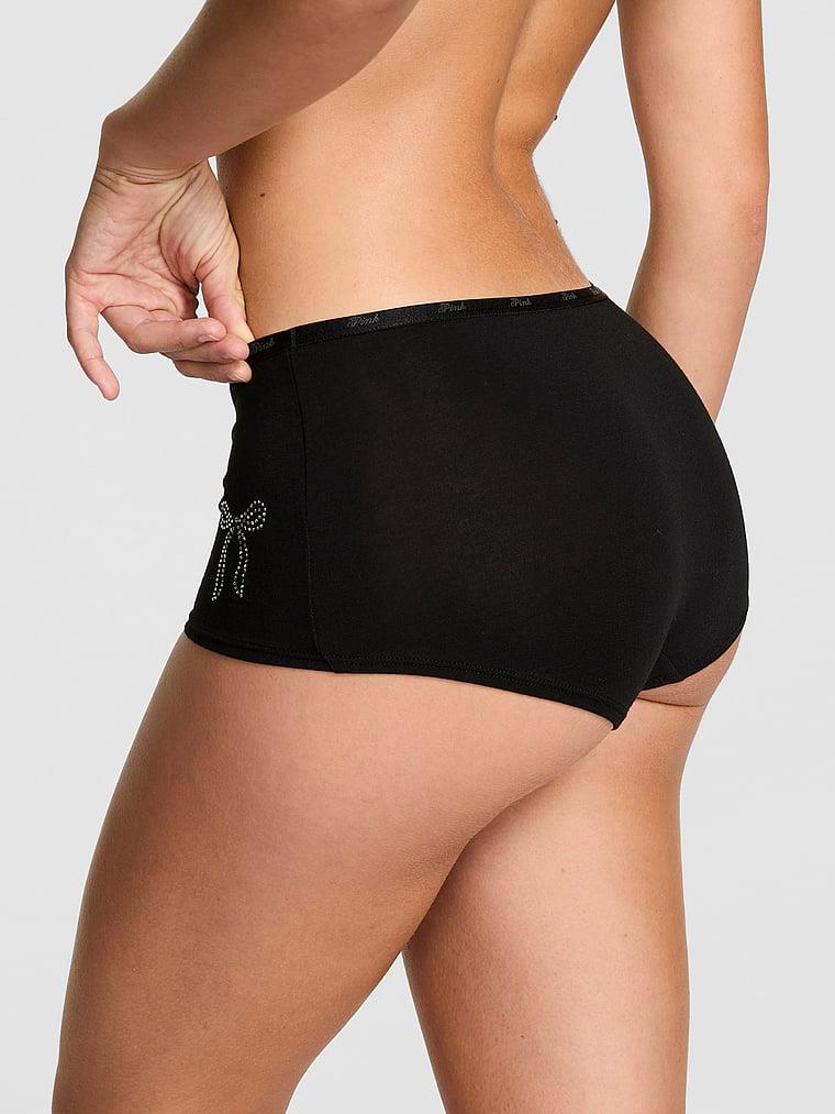 Pink Logolu Pamuklu Boyshort Kulot arka görünümü