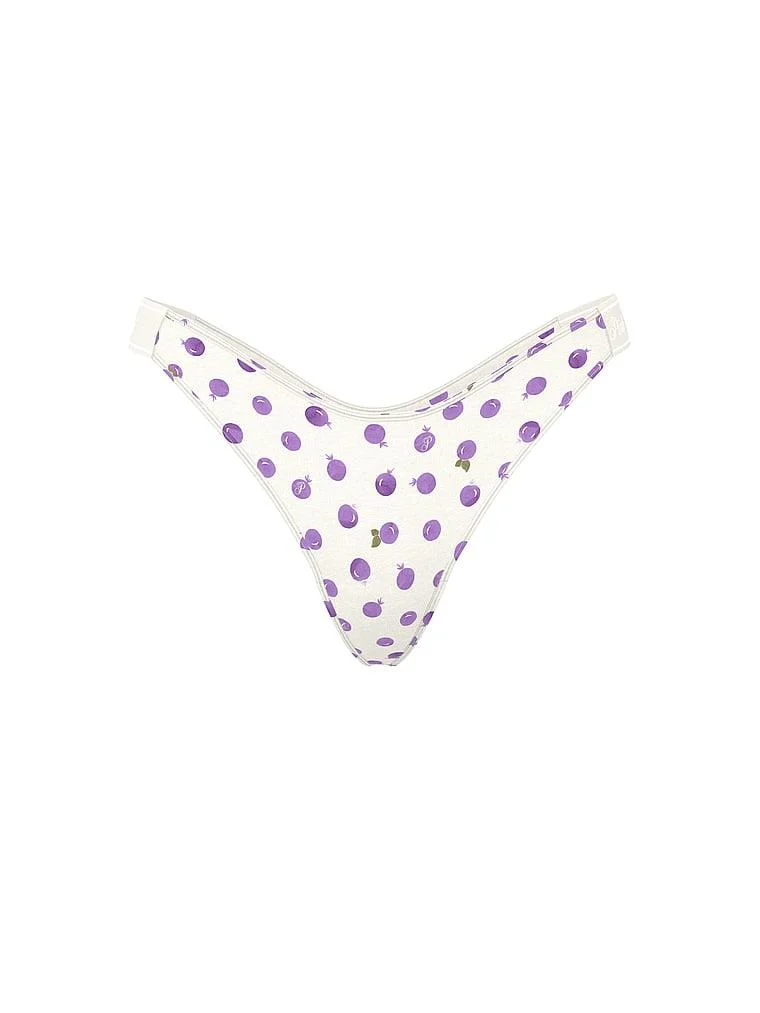 Pink Logolu Pamuklu Derin Bacak Kesim Tanga arka görünüm