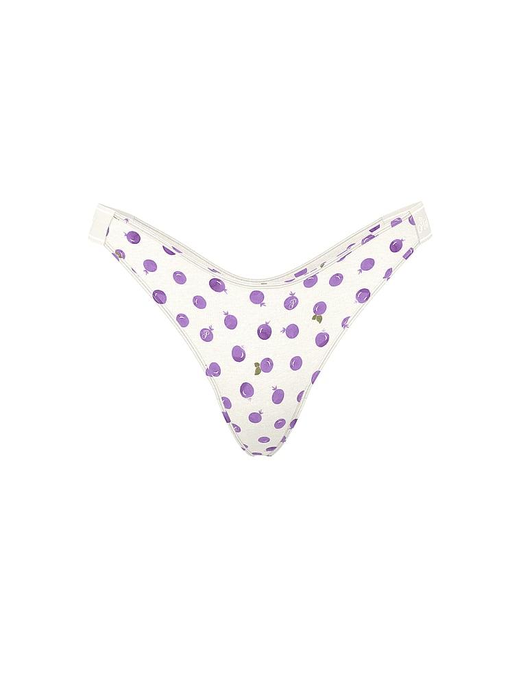Pink Logolu Pamuklu Derin Bacak Kesim Tanga arka görünümü