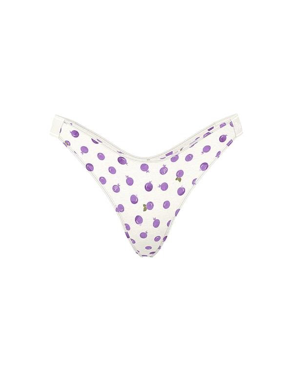 Pink Logolu Pamuklu Derin Bacak Kesim Tanga