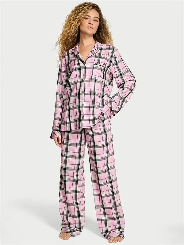 Flannel Uzun Pijama Takimi
