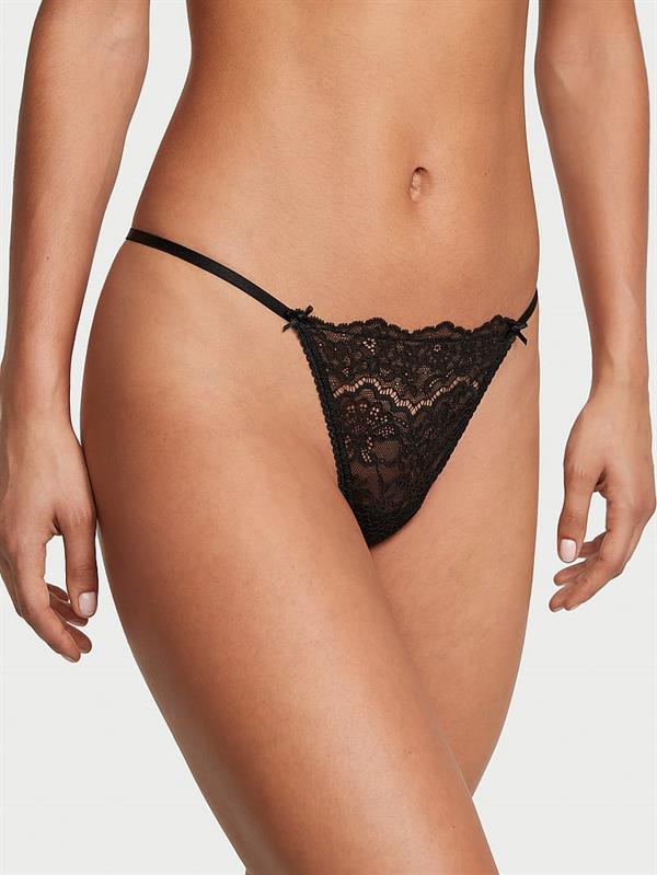 Işıltılı Kalpli Dantelli V String Kulot ön görünüm