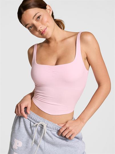 Pink Base Pamuklu Dantelli Atlet