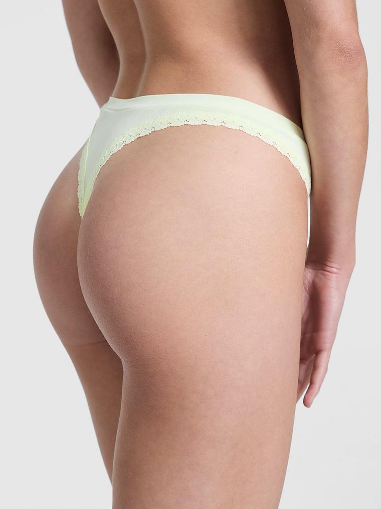 Pink Seamless Derin Bacak Kesim Tanga arka görünüm