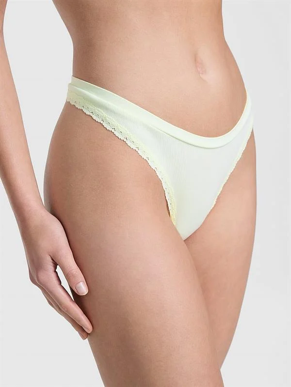 Pink Seamless Derin Bacak Kesim Tanga