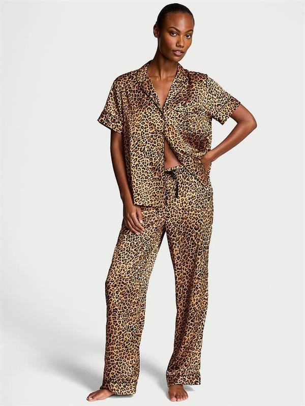 Saten Kısa Kollu Pijama Takimi ön görünüm
