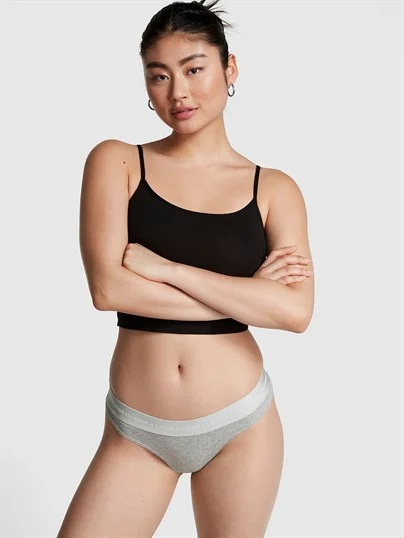 Victorias S Secret Pink Logolu Tanga ön görünüm