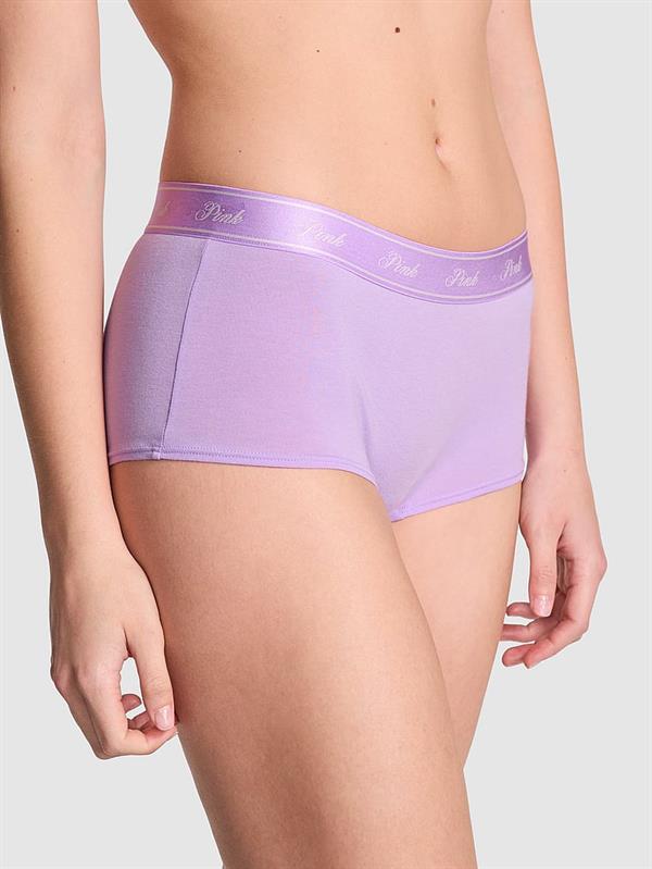 Pink Logolu Pamuklu Boyshort Kulot