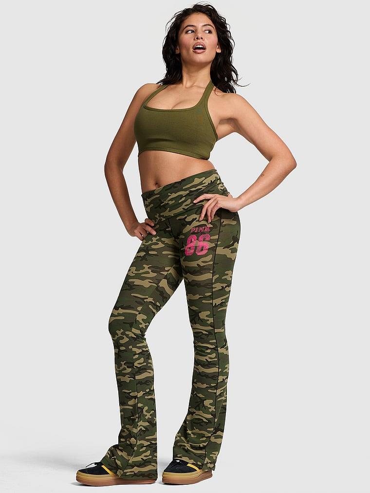 Pink All Day Beli Katlanabilen Pamuklu Flare Tayt arka görünümü